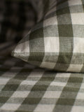 Secret Linen Store olive gingham brushed cotton pillowcase standard, UK version