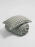 Secret Linen Store olive gingham brushed cotton pillowcase standard, UK version