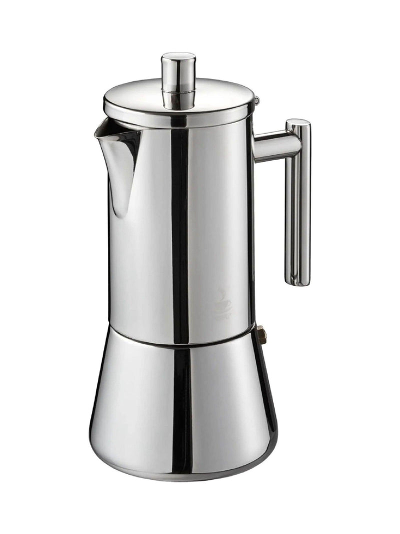 GEFU Silver Nando 4-cup espresso maker stainless steel (British brand)