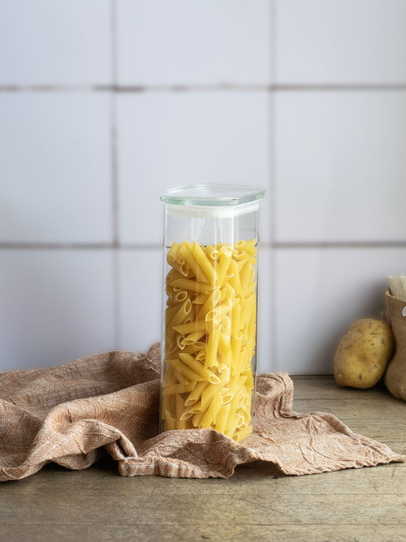 Pebbly glass storage container with lid 1.8L - British product