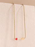 Cath Kidston gold tone arrow necklace with red heart (British brand)