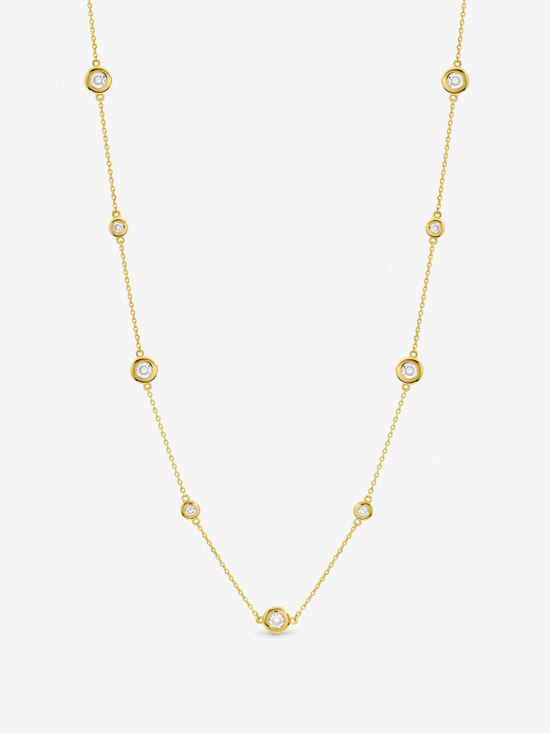 Jon Richard gold tone cubic zirconia bezel necklace, UK version