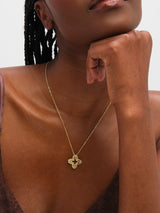 Next Jon Richard Gold Tone Textured Crystal Clover Pendant- Buy online at McGrocer