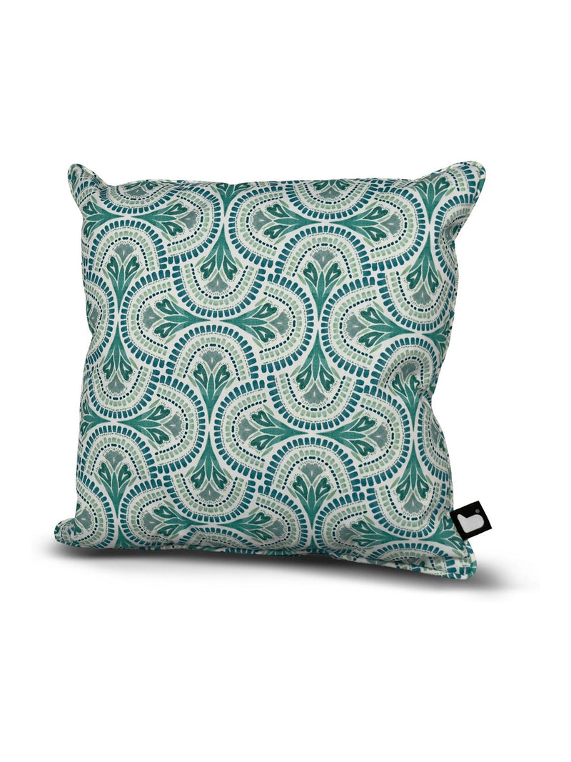 Prestigious Textiles Skiathos turquoise outdoor cushions 2 pack, imported from the UK