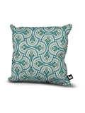 Prestigious Textiles Skiathos turquoise outdoor cushions 2 pack, imported from the UK