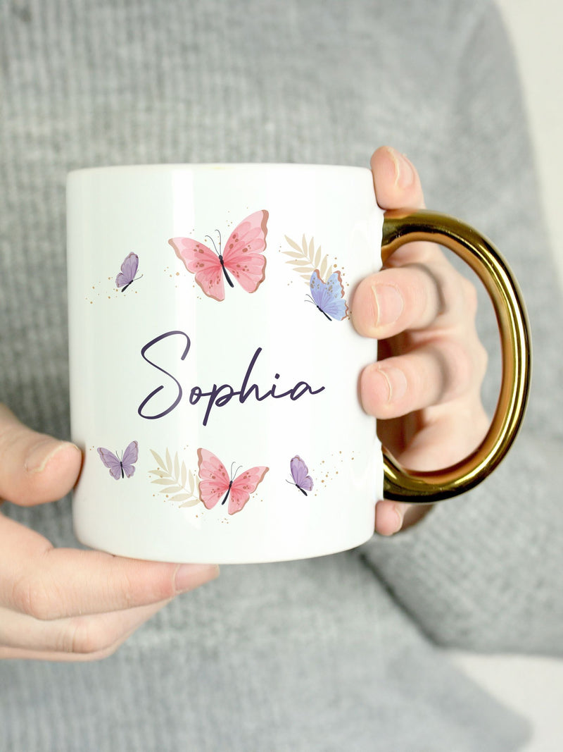 Personalised PMC butterfly ceramic mug - British product