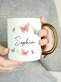 Personalised PMC butterfly ceramic mug - British product