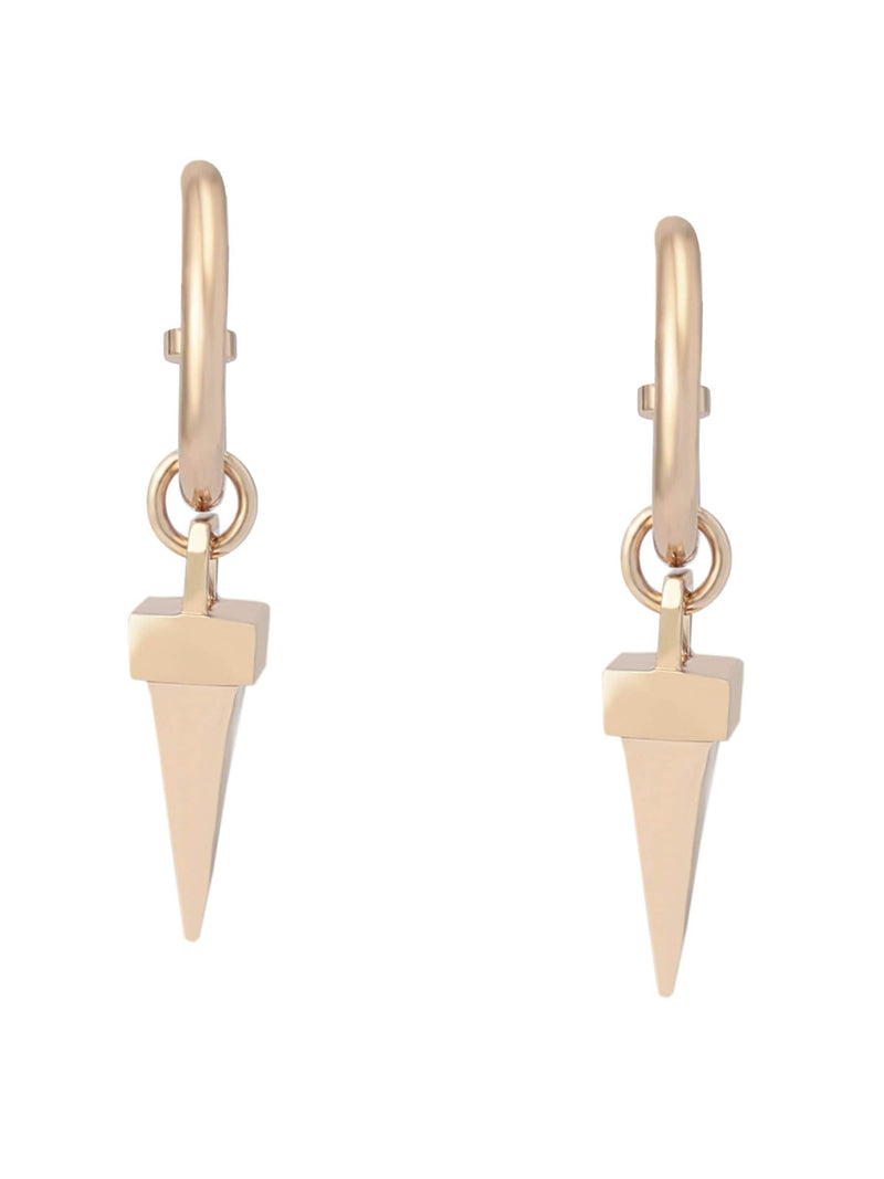 AllSaints gold tone Laio spike charm huggie earrings, UK version