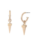 AllSaints gold tone Laio spike charm huggie earrings, UK version