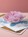 Hallmark 3D pop-up flower card with gold foil, UK version