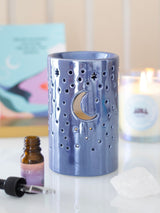 Next Something Different Purple Iridescent Moon Pillar Oil Burner and Wax Warmer- Buy online at McGrocer