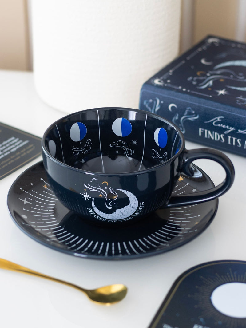 Something Different blue moon phase teacup and saucer set - British product