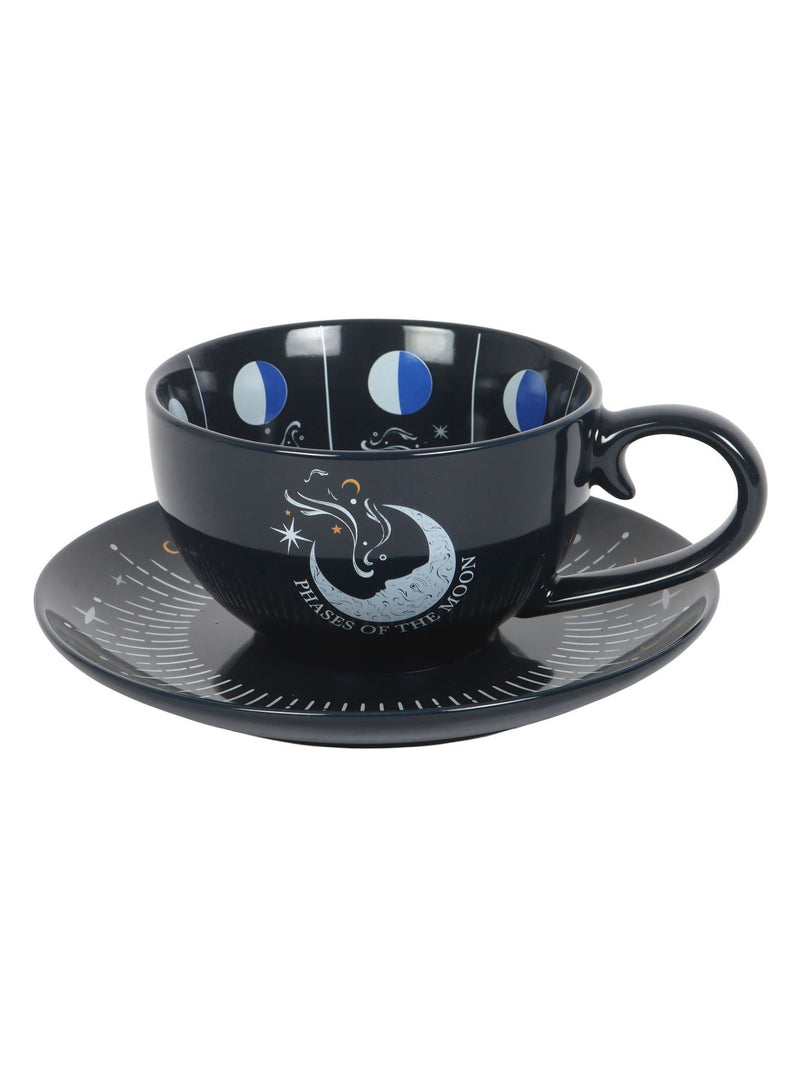 Something Different blue moon phase teacup and saucer set - British product
