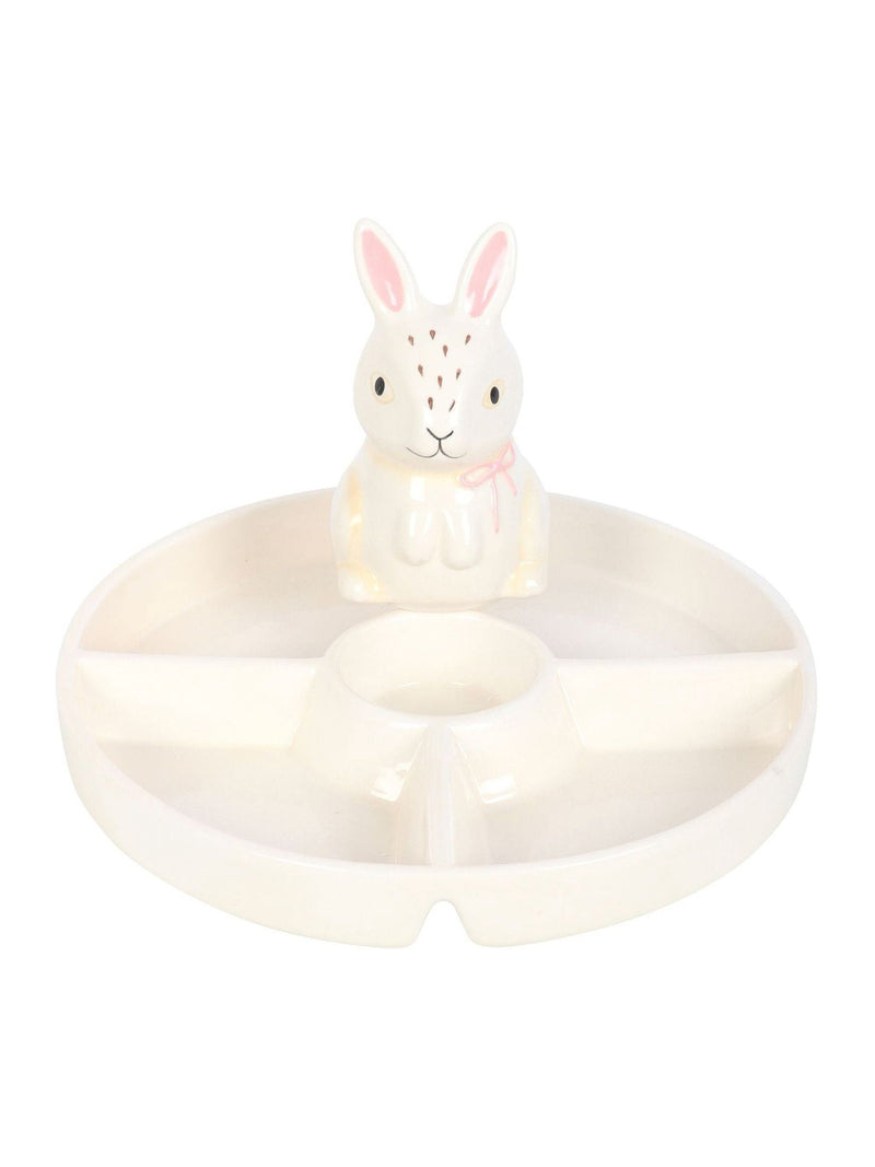 Something Different white bunny chip and dip dish 19cm (British brand)