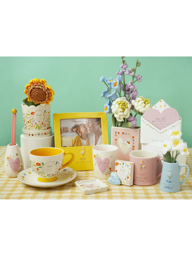 Widdop teacup and saucer Mum floral design (British brand)