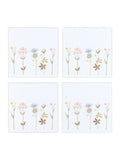 Something Different white floral glass coaster set, imported from the UK