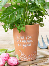 Next Something Different Orange Thank You For Helping Me Grow Terracotta Plant Pot 16.5cm- Buy online at McGrocer