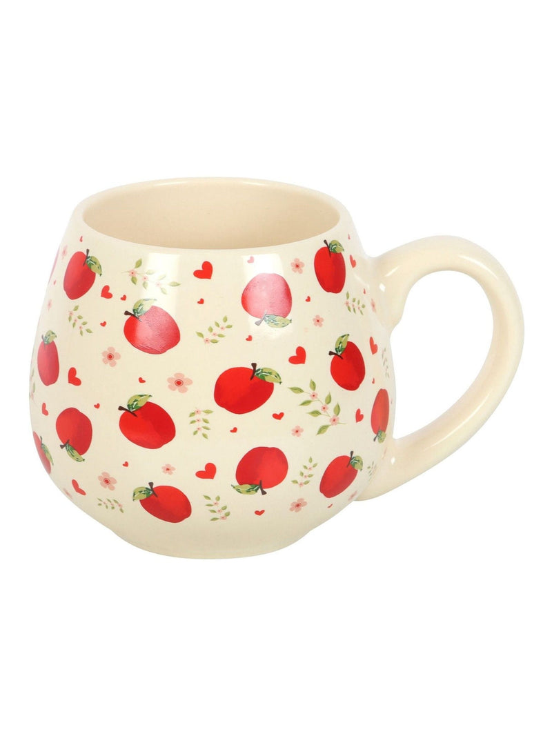 Something Different white apple print rounded mug 550ml, UK version