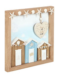 Something Different brown beach hut plaque with ocean air text, imported from the UK