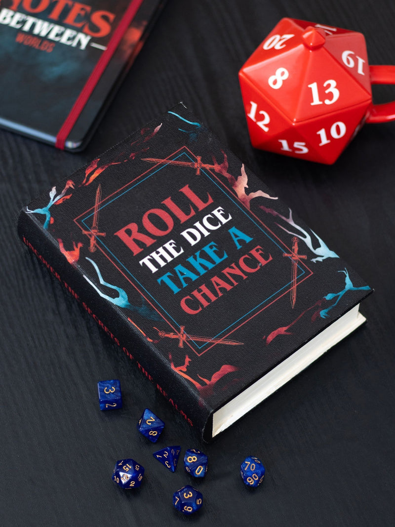 Something Different book-shaped storage box for dice, UK version