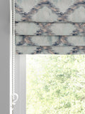Blue abstract geo jacquard made to measure roman blinds, UK version