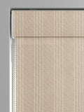 Sand Leuwin made to measure roman blind in natural stripes, imported from the UK