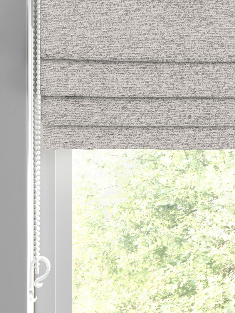 Grey boucle made to measure roman blind (British brand)