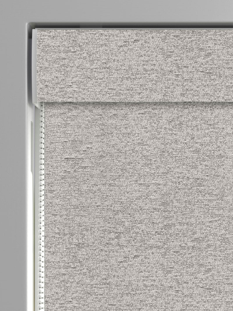 Grey boucle made to measure roman blind (British brand)
