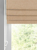 Orange jacquard roman blind made to measure, imported from the UK