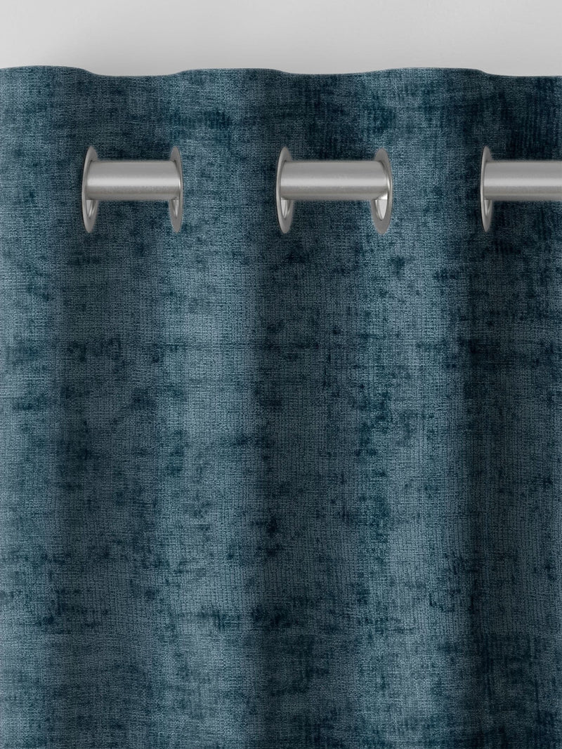 Navy blue plush chenille curtains made to measure - British product