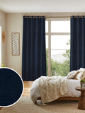 Navy blue chenille curtains made to measure - British product
