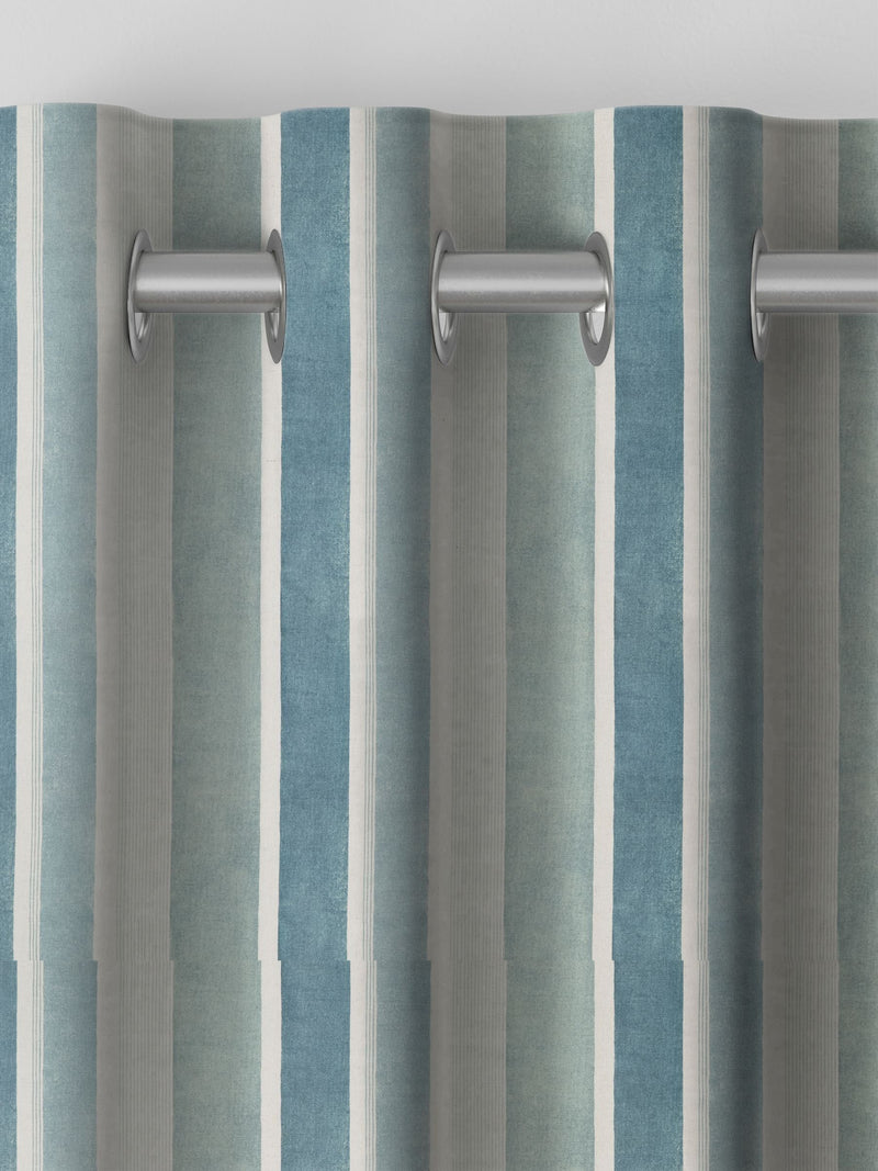 Azure Mordred made to measure blue stripe curtains, UK version