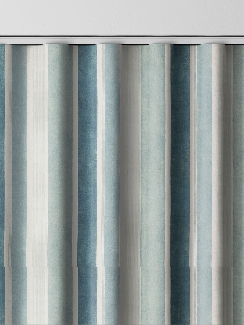 Azure Mordred made to measure blue stripe curtains, UK version