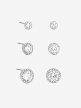 Next Jon Richard Silver Tone Crystal Halo Earrings Multipack- Buy online at McGrocer