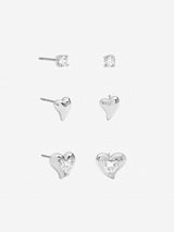 Next Jon Richard Silver Tone Cubic Zirconia Heart Earrings- Buy online at McGrocer