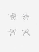 Next Jon Richard Cream Pearl and Pave Bow Earrings Pack of 2- Buy online at McGrocer
