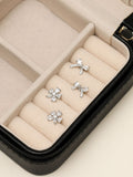 Jon Richard earrings pearl and pave bow pack of 2 - British product