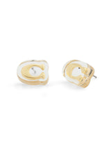 Next Coach Gold Tone Signature C Lucite Stud Earrings- Buy online at McGrocer