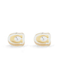 COACH gold tone C lucite stud earrings, UK version