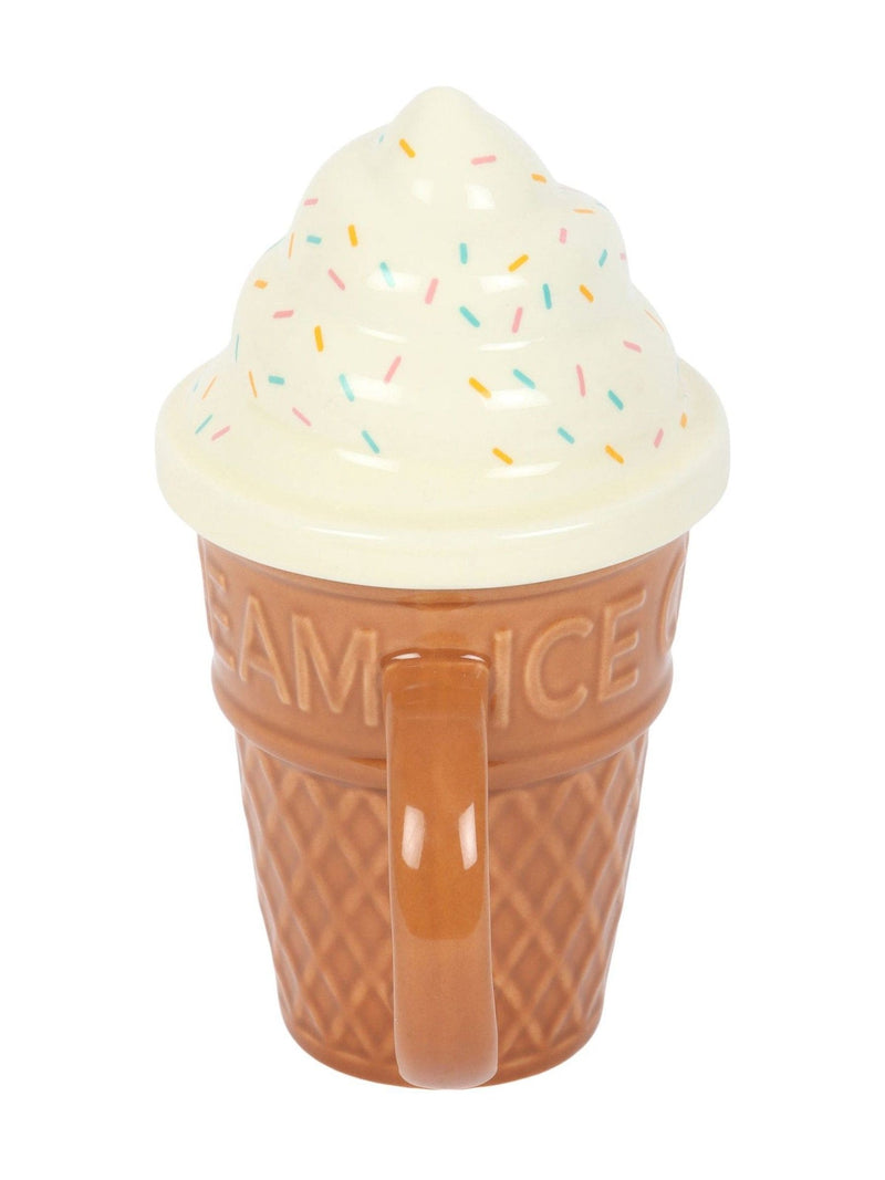 Something Different brown ice cream cone lidded mug, imported from the UK