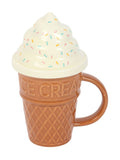 Something Different brown ice cream cone lidded mug, imported from the UK