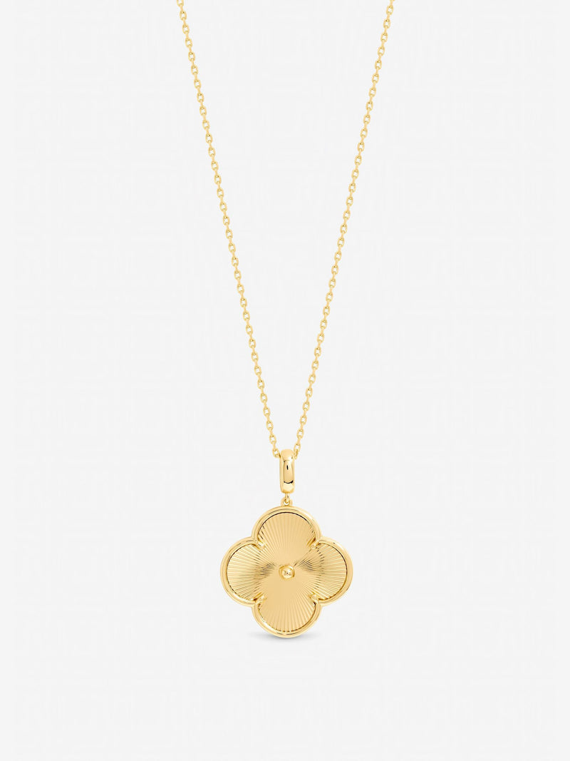 Jon Richard gold tone clover pendant necklace long chain - British product