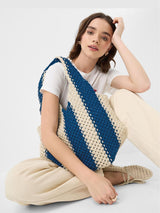 Next Accessorize Blue Macrame Tote Bag- Buy online at McGrocer