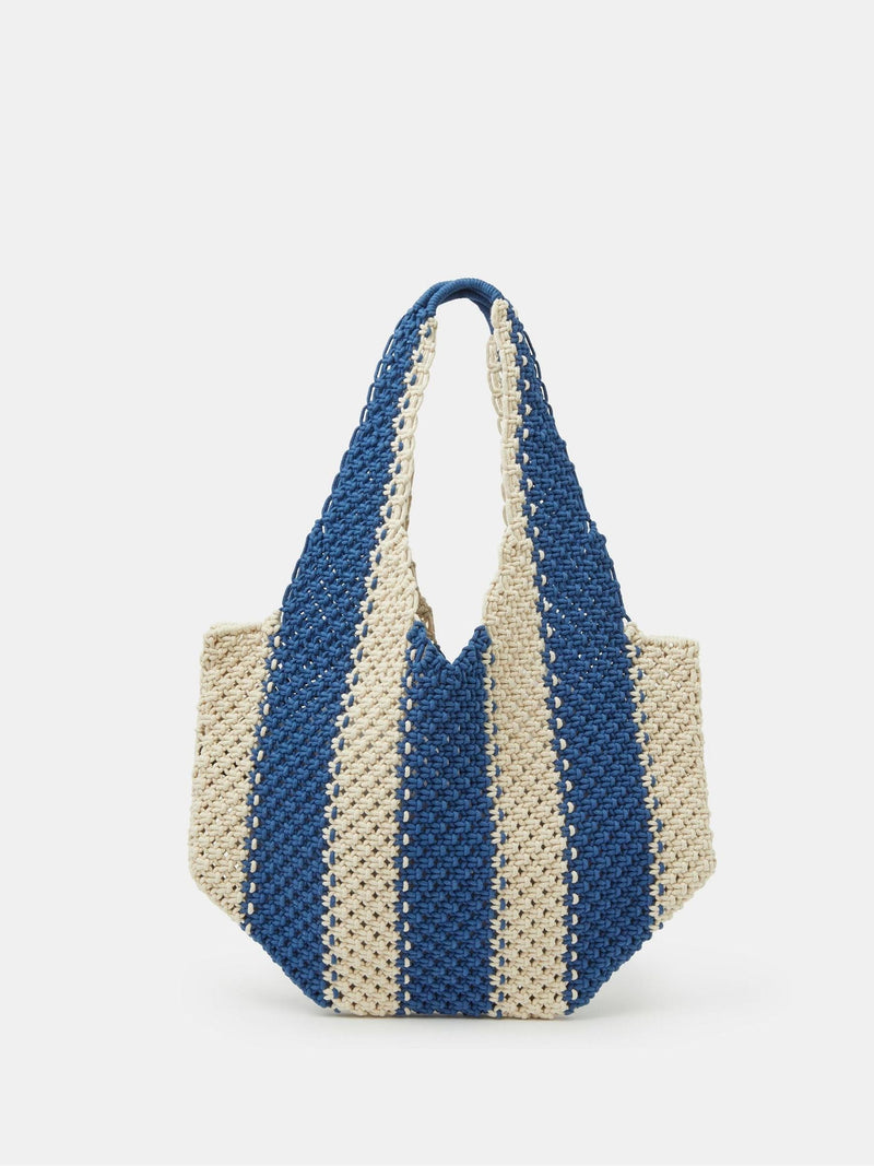 Accessorize blue macrame tote bag, imported from the UK