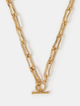 Next Accessorize Gold Tone Molten Link T-Bar Necklace- Buy online at McGrocer