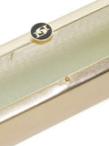 Dune London gold Belinda clutch bag with DD clasp, imported from the UK