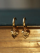Next Carrie Elizabeth Gold Tone Loveheart Drop Huggie Hoops- Buy online at McGrocer