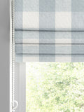Sophie Allport pale blue gingham roman blind, imported from the UK