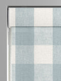 Sophie Allport pale blue gingham roman blind, imported from the UK