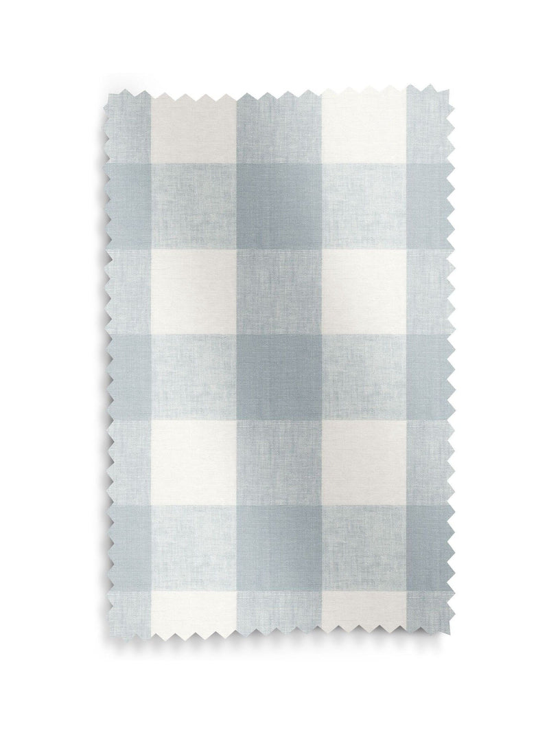Sophie Allport pale blue gingham roman blind, imported from the UK